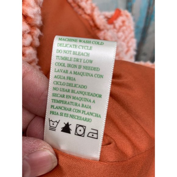 Green Tea Sherpa Vest Large Orange/ White - Picture 6 of 6